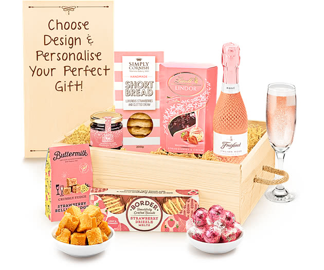 Congratulations Personalised Ladies' Gift Box With Italian Sparkling Rosé